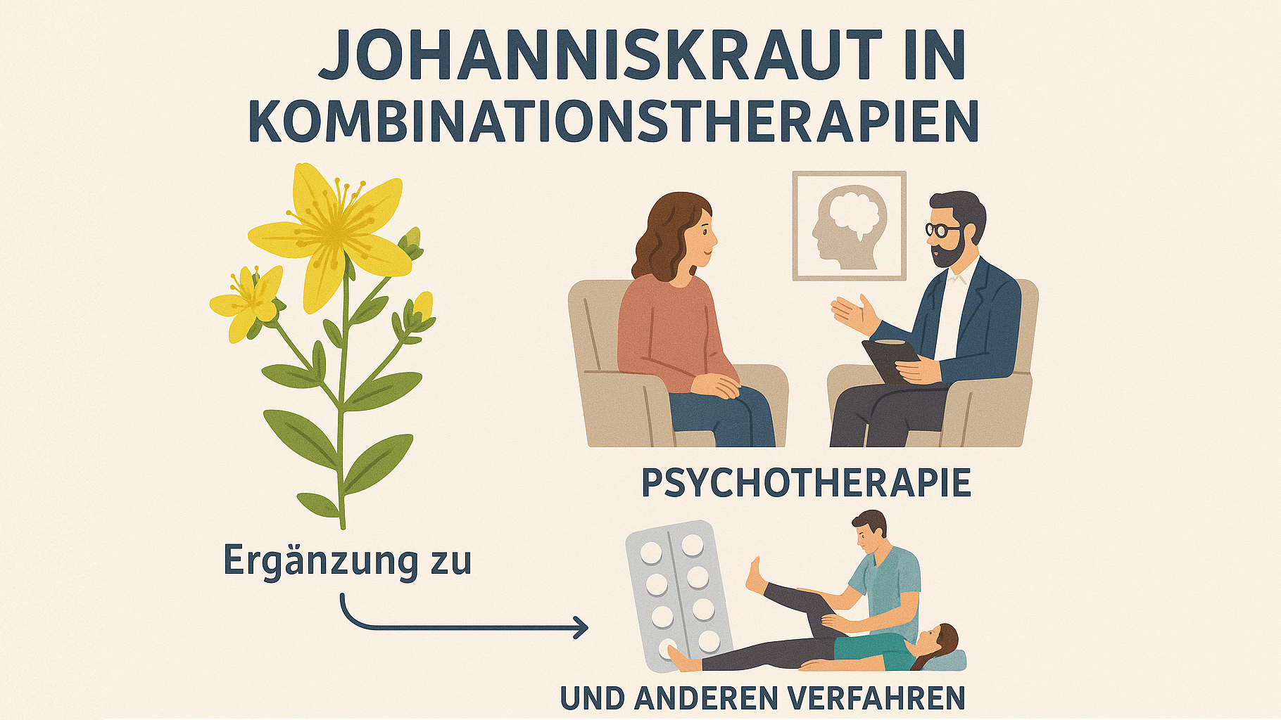 Johanniskraut in Kombinationstherapien: Ergänzung zu Psychotherapie und anderen Verfahren